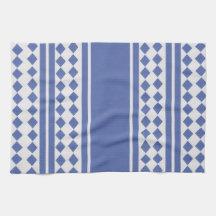 Serviettes de cuisine bleues de diamants linges de cuisine
