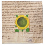 Serviettes italiennes antiques de tournesol