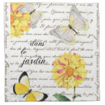 Serviettes jaunes de jardin de dahlia de papillon