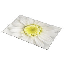 Set de table - marguerite sur outre du blanc