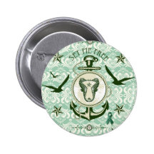 Set me Free green Nautical art for mental health Pin