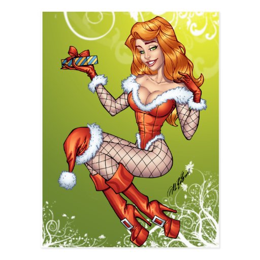 Sexy Rood HoofdMej. Claus, de vrouw van de Kerstma Wenskaart