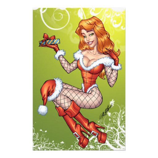Sexy Rood HoofdMej. Claus, de vrouw van de Kerstma Briefpapier Papier