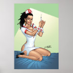 Sexy Verpleegster die met Dreadlocks u een Schot g Print