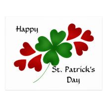 Shamrock avec le jour de St Patrick de coeurs Cartes Postales