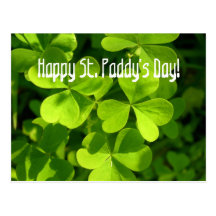 Shamrocks verts, carte postale du jour du paddy de