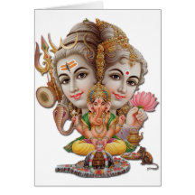 Shiva et famille cartes de vœux