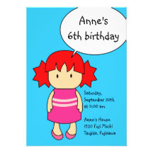 Shoujo carte d'invitation de 3 anniversaires
