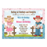 Sibling van de cowboy en van de Veedrijfster de Ge Custom Uitnodging