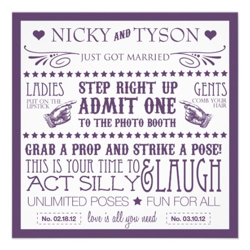 Signage de cabine de photo faire-parts