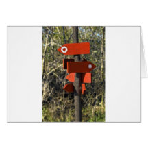 signal de direction en bois cartes de vœux