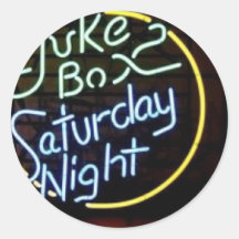 Signe au néon de juke-box adhésif rond