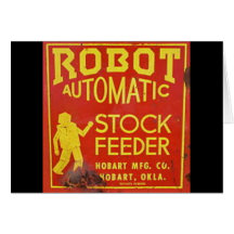 signe d'alimentation automatique de robot cartes de vœux