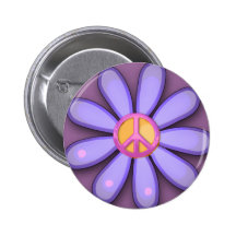 Signe de paix assez rose badge avec épingle