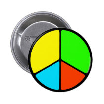 Signe de paix coloré badges publicitaires