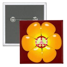 Signe de paix de flower power badges