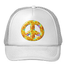 Signe de paix fleuri casquettes