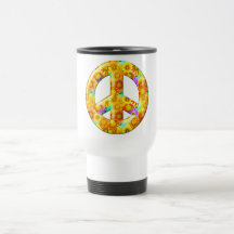 Signe de paix fleuri tasse