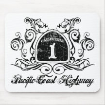Signe de route de PCH - grunge Tapis De Souris