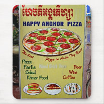 Signe heureux de pizza d'Angkor Tapis De Souris