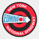 Signe national de cru de speed-way de New York Autocollants Ronds