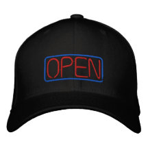 Signe OUVERT rougeoyant au néon Casquette De Baseball