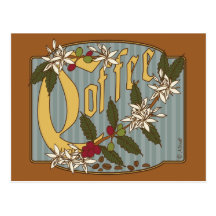 Signe victorien de café carte postale