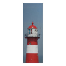 Signet rayé blanc rouge d'art de phare cartes de visite professionnelles