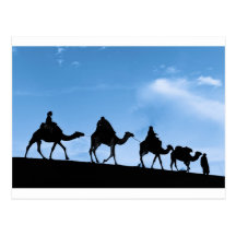 Silhouet van de Caravan van de Kameel Wenskaarten