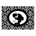 Silhouette BW de femme de papillon de chèque-cadea Carte De Visite