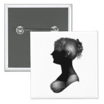 Silhouette de Cassandra Austen badges publicitaires