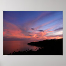 Silhouette de coucher du soleil en Thaïlande Affiches
