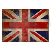 Silhouette de la Reine Elizabeth II sur le drapeau Cartes De Vœux