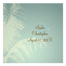 Silhouette de palmier invitations personnalisables