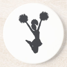 Silhouette de pom-pom girl dessous de verre