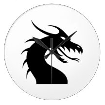 Silhouette de visage de dragon horloge