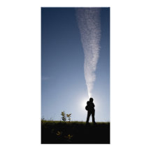 Silhouette d'étudiant cartes de vœux avec photo