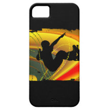 Silhouette faisante de la planche à roulettes dans coques iPhone 5