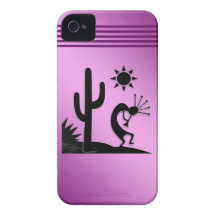 Silhouette Kokopelli sur le pourpre Coques iPhone 4