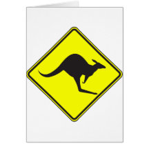 Silhouette marsupiale de Roo de kangourou australi Cartes