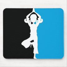 Silhouette Mousepad de yoga Tapis De Souris