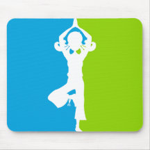 Silhouette Mousepad de yoga Tapis De Souris