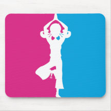 Silhouette Mousepad de yoga Tapis De Souris