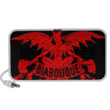 Silhouette rouge de démon à ailes par Satan de dia Haut-parleur Mobile