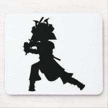 Silhouette samouraï Mousepad de guerrier Tapis De Souris