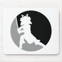 Silhouette samouraï Mousepad de guerrier Tapis De Souris