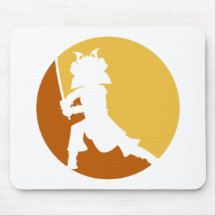 Silhouette samouraï Mousepad Tapis De Souris