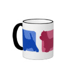 Silhouettes colorées de Terrier blanc de montagne  Tasse À Café
