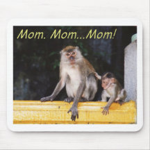 Singe de maman et de bébé tapis de souris