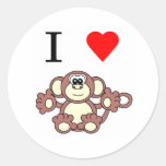 singe du coeur i autocollants